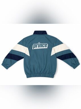 Vintage Prince Kids Track Jacket 24M Blue White Colorblock Full Zip Windbreaker